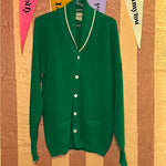 (RR2209) Vintage Green Cardigan Sweater