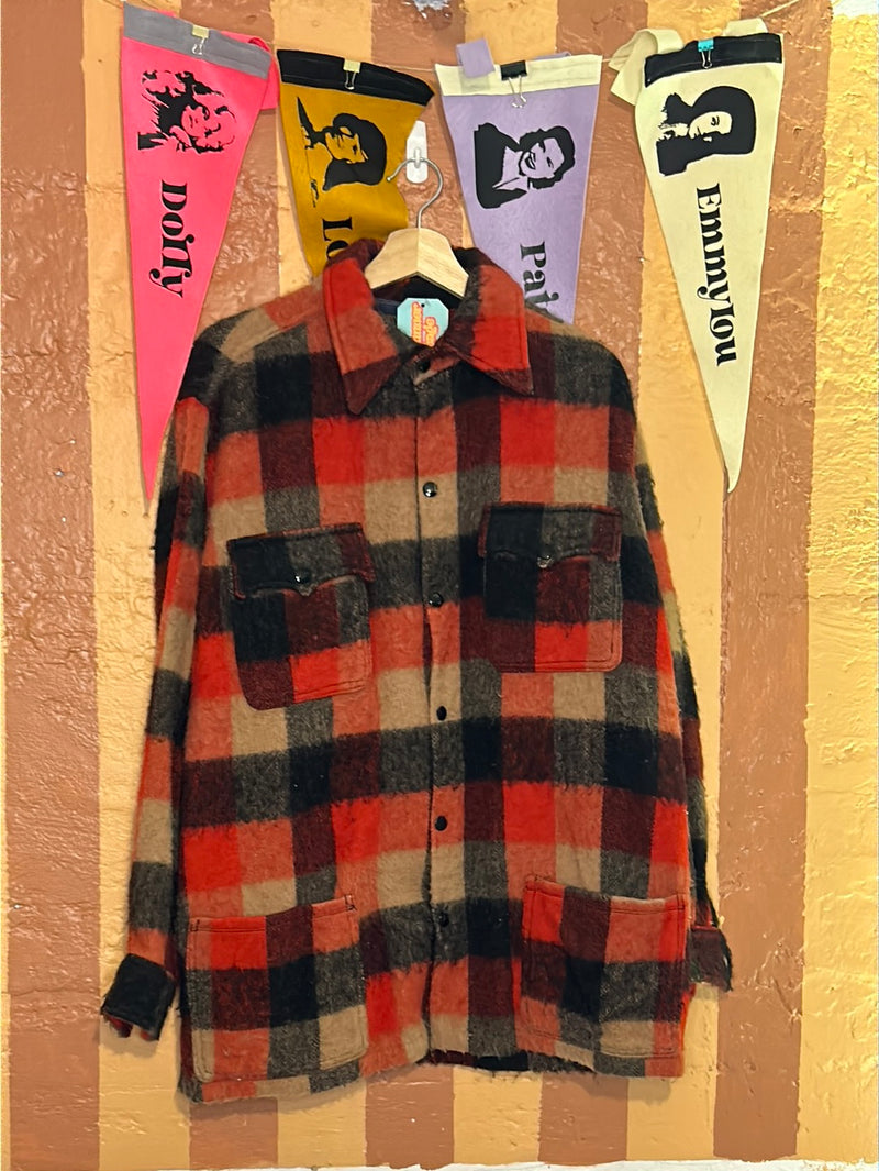 (RR2188) Buttoned Up Plaid Jacket