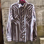 (RR1859) Wrangler Western Pearl Snap Button Down Shirt