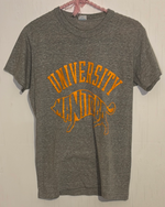 (RR2773) Vintage Heather Grey “University Manitoba” Graphic T Shirt