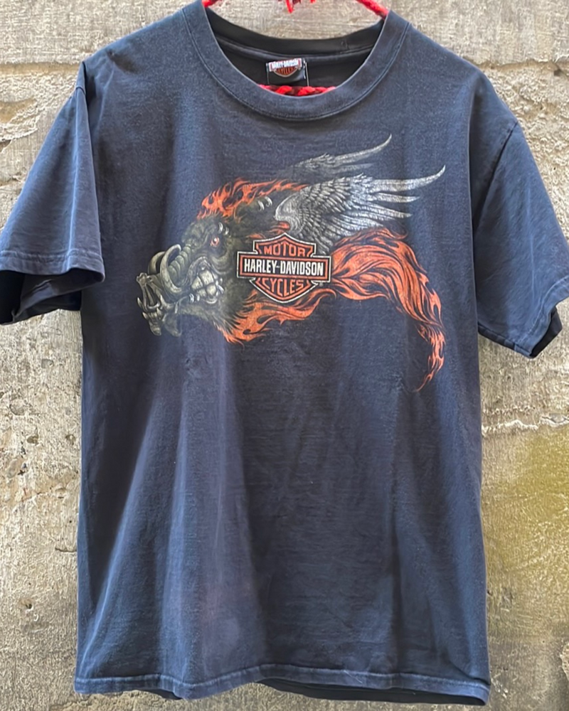 (RR1834) Harley Flaming Hog Graphic T-Shirt