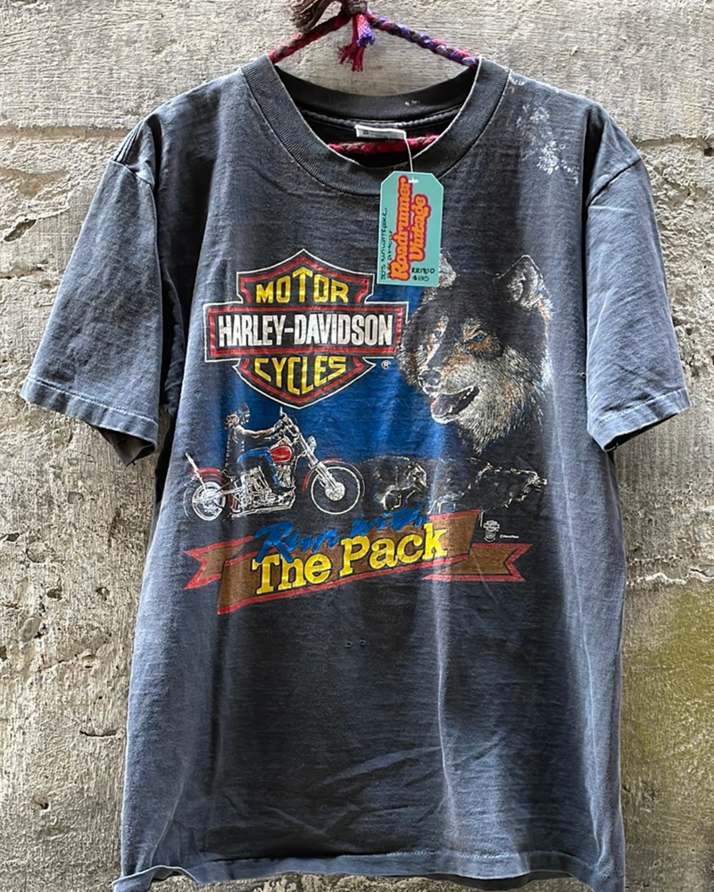(RR1810) 80’s Harley T-Shirt 'Run With The Pack'