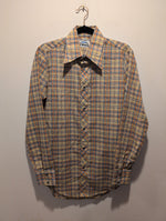 (0525RR3743) Vintage GWG G Dubs Dagger Collared Plaid Pearl Snap Shirt