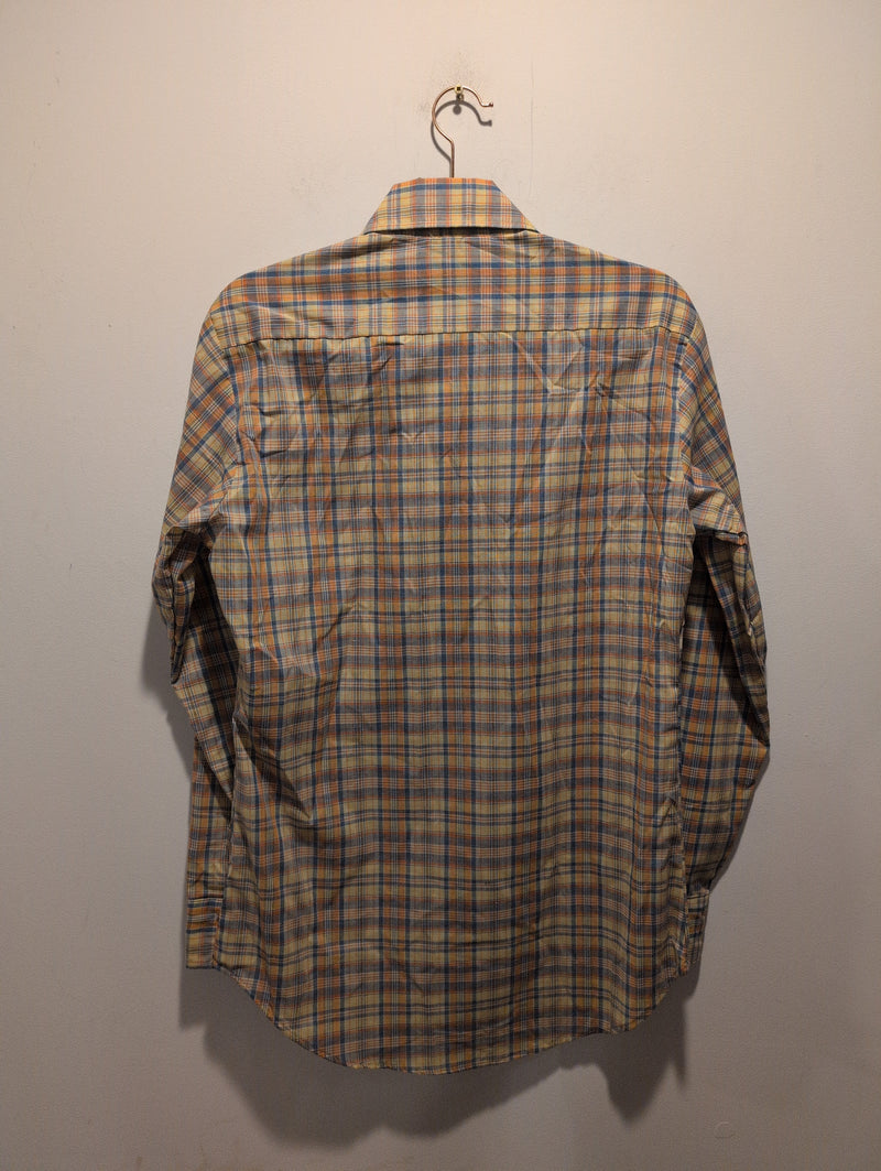 (0525RR3743) Vintage GWG G Dubs Dagger Collared Plaid Pearl Snap Shirt