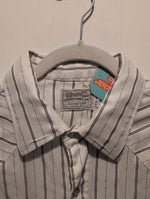 (0525RR3766) H Bar C Ranch Wear Long Tail Stripe Silver Threading Long Sleeve Pearl Snap Shirt