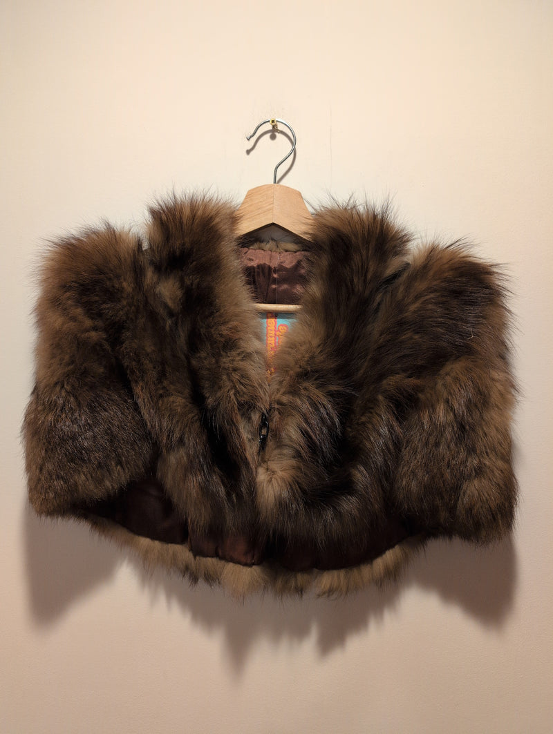 (0225RR3597) Brown Fur Cape