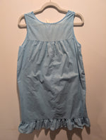 (0225RR3607) Vintage Baby Blue Floral Ruffle Nightgown Two Piece Set