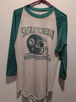 (0125RR3543) Vintage Saskatchewan Roughriders Football CFL Raglan Sports Shirt