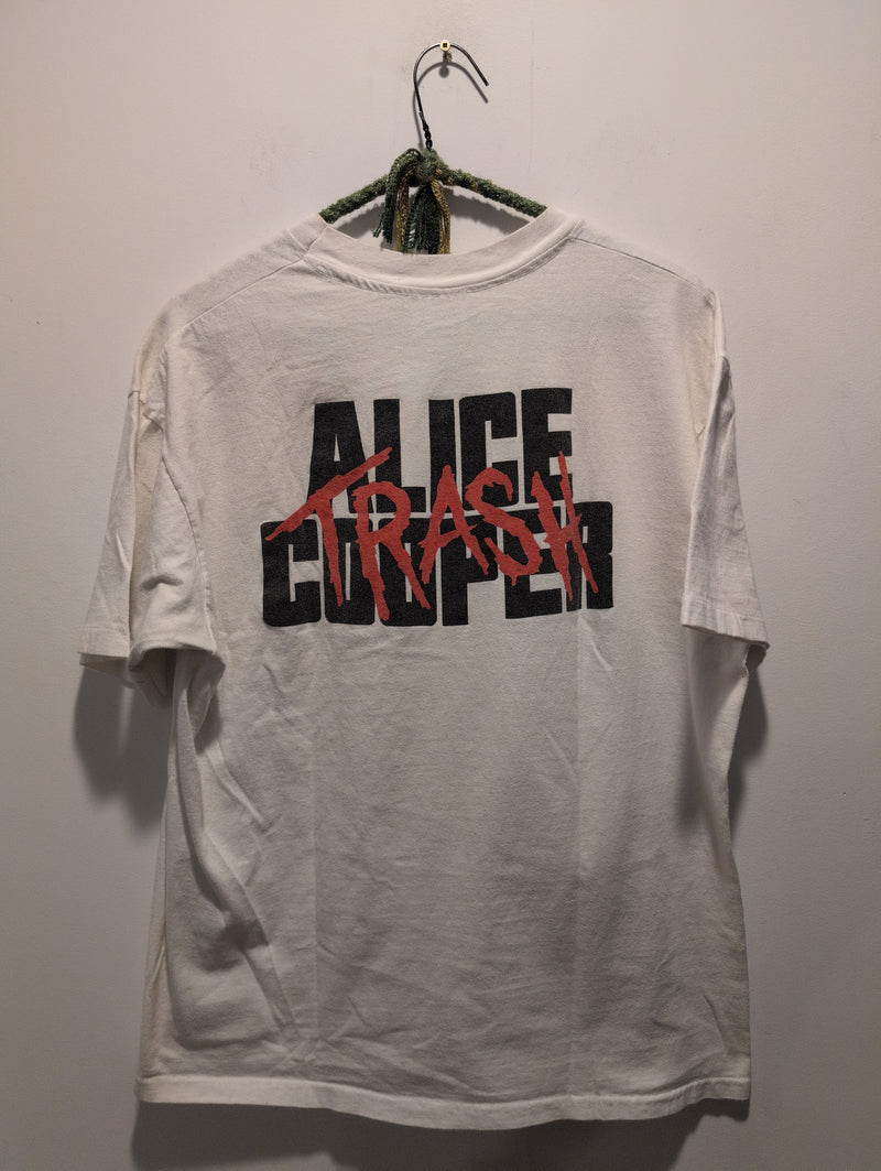 (AP042) Vintage Alice Cooper Trash Skeleton Band Merch Graphic T-Shirt*