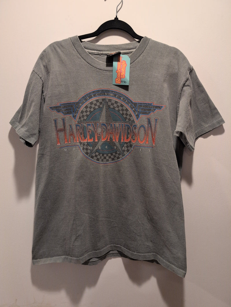 (0225RR3606) Vintage Harley Davidson Kootenay Cranbrook B.C. Canada Graphic T-Shirt*