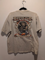 (0225RR3604) Beige Sturgis Bike Week 2006 Buffalo Graphic T-Shirt*