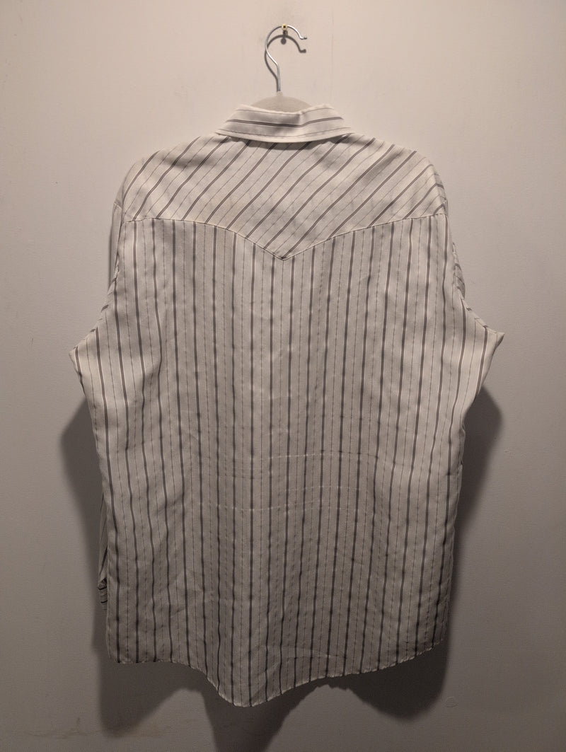 (0525RR3766) H Bar C Ranch Wear Long Tail Stripe Silver Threading Long Sleeve Pearl Snap Shirt