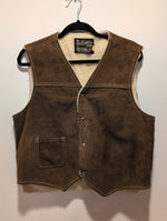 (0225RR3620) 1970s Sears Leather Shop Brown Suede Lined Western Vest