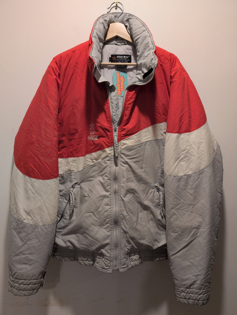 (0125RR3546) Vintage 1980s Sun Ice Puffer Ski Jacket Coca Cola/Calgary Olympics Embroidered