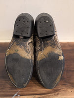 (KEN001) Vintage Silver Rebel Two Tone Snakeskin Black Leather Cowboy Boot