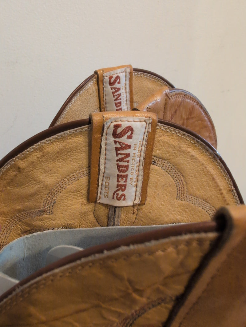 (0625RR3797) Vintage Sanders Yellow Tan Cowboy Boots