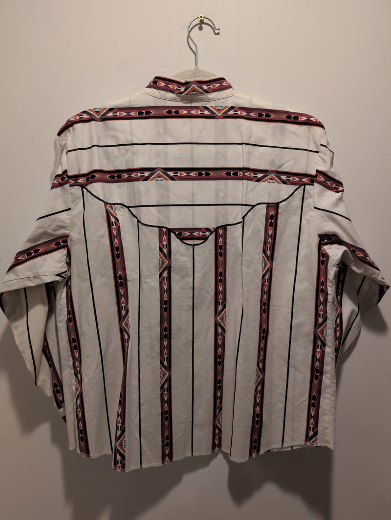 (1224RR3510) Vintage Navajo Style Western Patterned Button Down