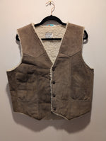 (0225RR3621) Vintage Steer Brand Tan Leather Lined Western Vest