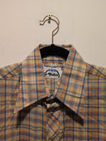 (0525RR3743) Vintage GWG G Dubs Dagger Collared Plaid Pearl Snap Shirt