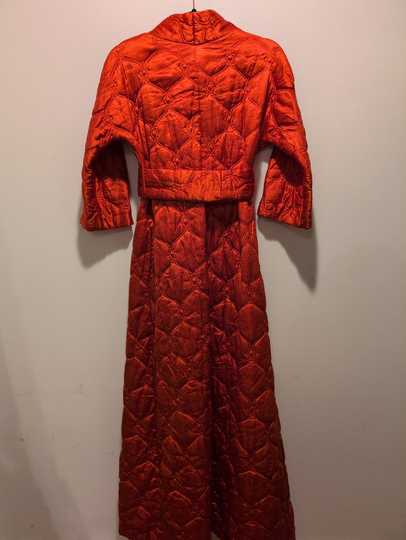 (1224RR3532) Vintage 1950s Plush Red Dressing Gown Robe