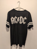 (AP045) ACDC Band Merch Striped Sleeve Ringer Graphic T-Shirt