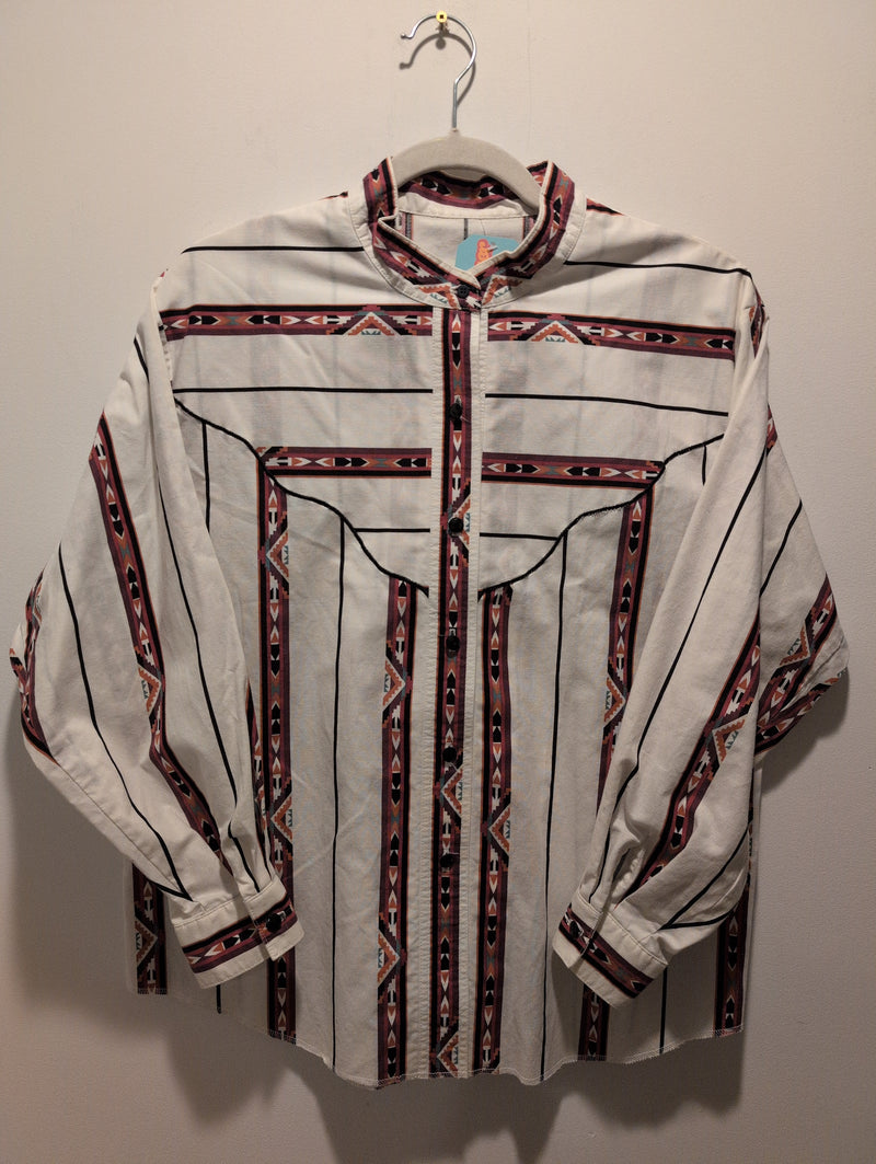 (1224RR3510) Vintage Navajo Style Western Patterned Button Down