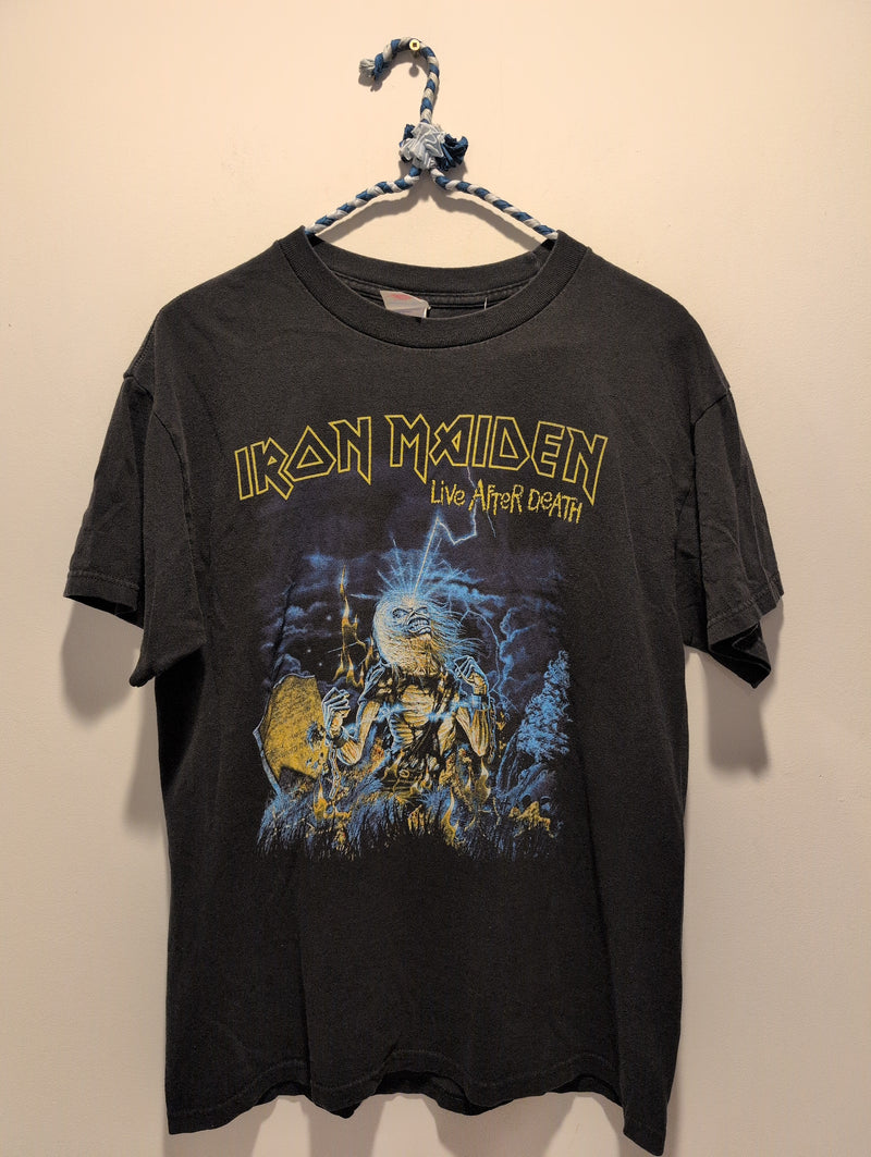 (AP041) Vintage Iron Maiden Life After Death Somewhere Back In Time World Tour 2008 Band Merch Graphic T-Shirt