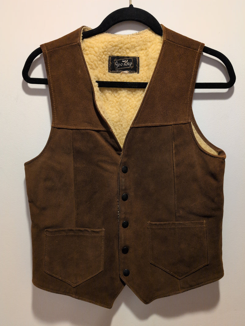 (0225RR3622) Joo-Kay Leathers Rich Brown Suede Lined Western Vest