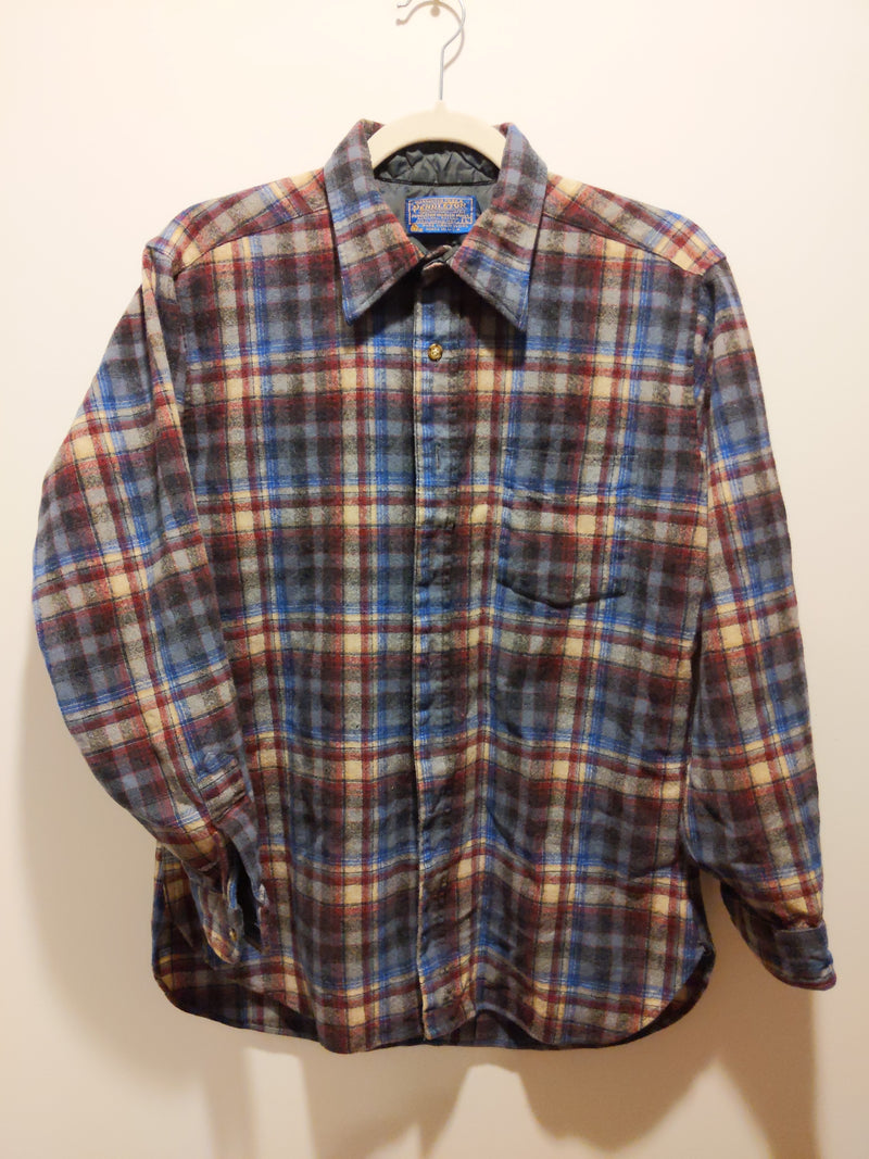 (1224RR3505) Pendleton Wool Plaid Button Down Made in USA