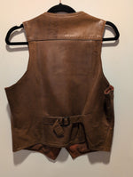 (0225RR3625) Boutique of Leathers Deep Brown Vest Tortoise Shell Style Button (AS IS)