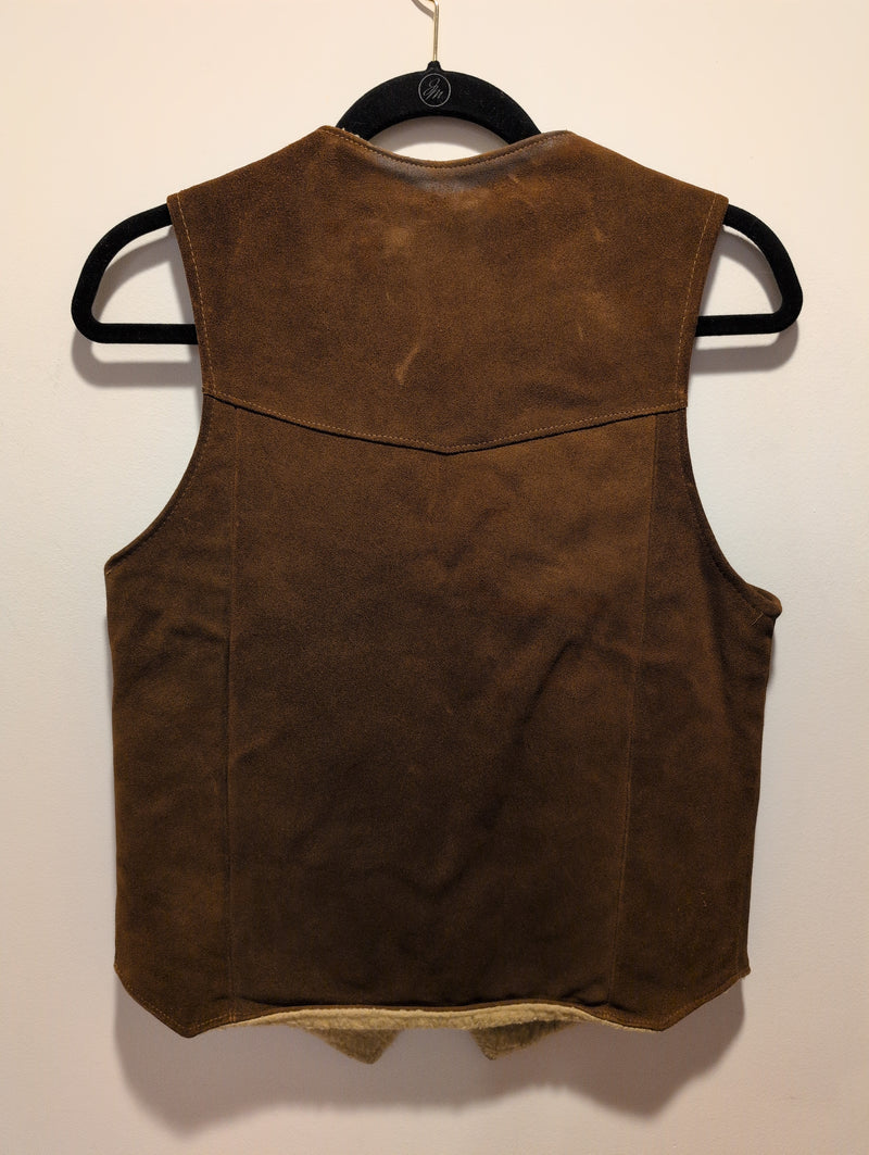 (0225RR3622) Joo-Kay Leathers Rich Brown Suede Lined Western Vest