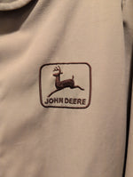 (0225RR3629) Vintage John Deere Embroidered Logo Tan Canvas Windbreaker