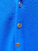 (1224RR3504) 1960s Sears Blue Knit Cardigan Silver Button