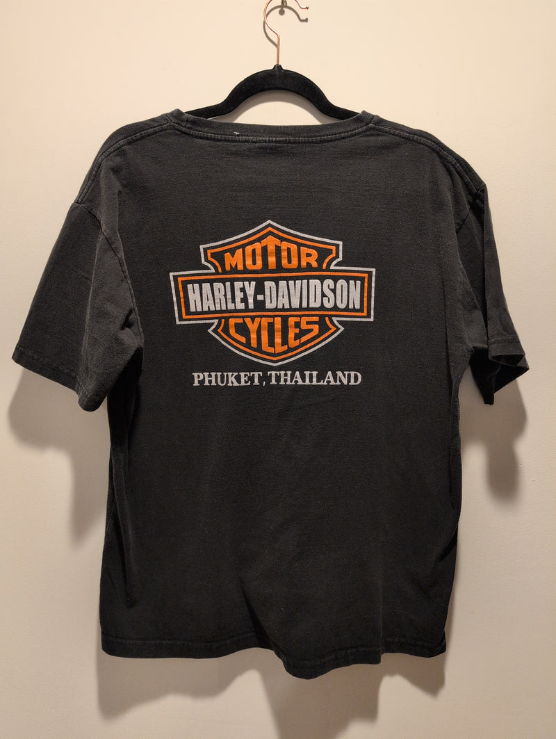 (0125RR3557) Vintage Harley Davidson Phuket Thailand Graphic T-Shirt