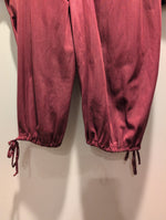 (1224RR3537) Vintage Satin Burgundy One-Piece Pyjama Jumpsuit