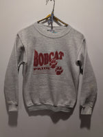 (0225RR3631) Vintage Youth School Sports Grey Sweatshirt Bobcat Pride