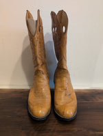 (0625RR3797) Vintage Sanders Yellow Tan Cowboy Boots