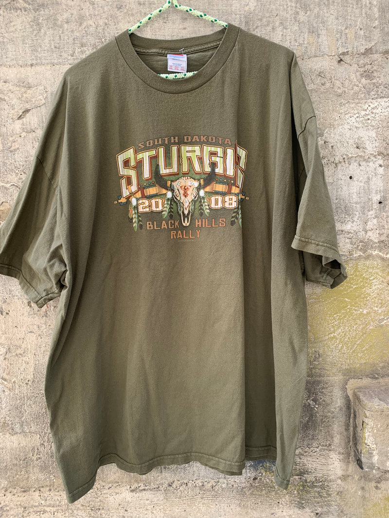 (RR388) Sturgis Olive Green (2008) T-Shirt