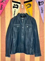 (RR1499) Mauritius Brand Men's Wake Leather Jacket- denim blue