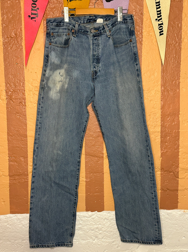 (RR1677) Levis 501 Light Wash Red Tab 90's Jeans