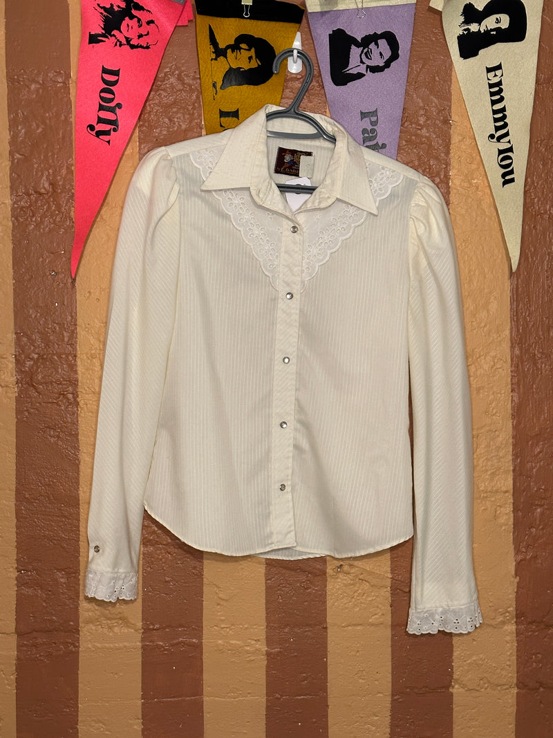 (RR1686) Ladies Caravan Kenny Rogers Collection Pearl Snap Button Western Shirt