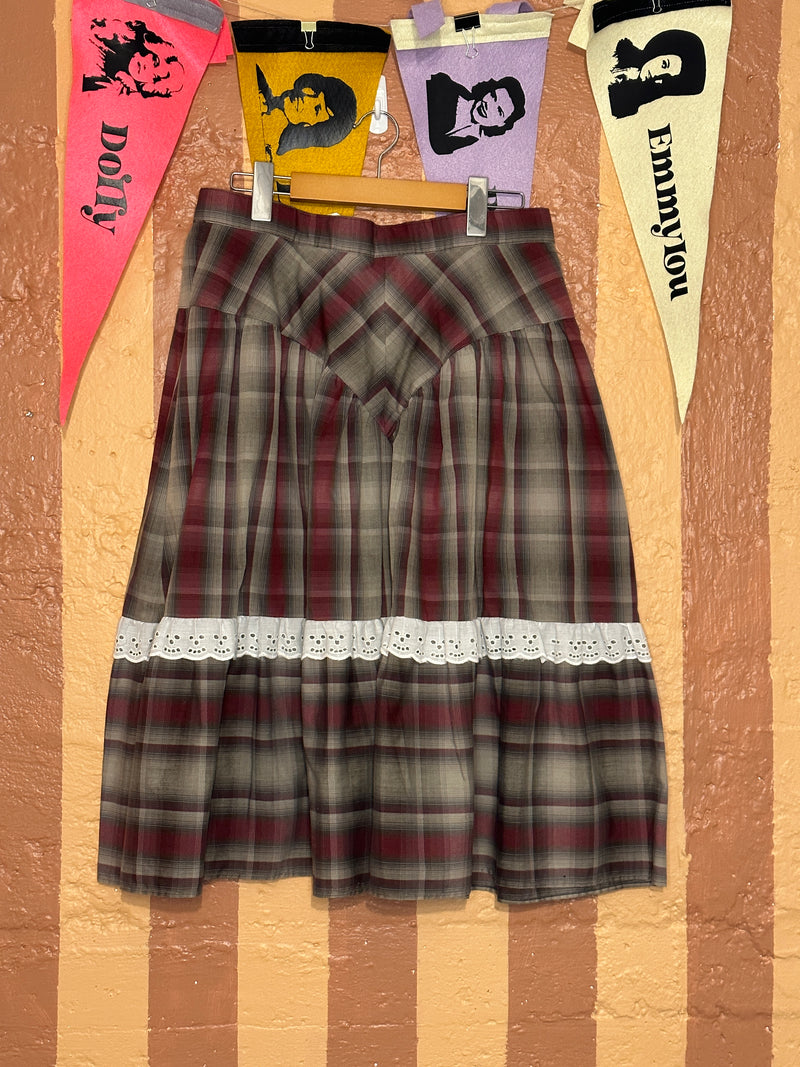 (RR1707) Plaid Square Dance Skirt