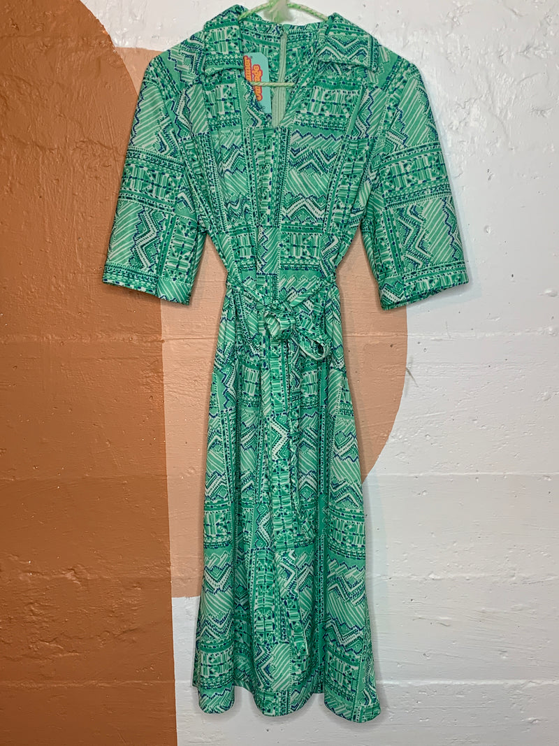 (RR655) 60's Green Shift Dress