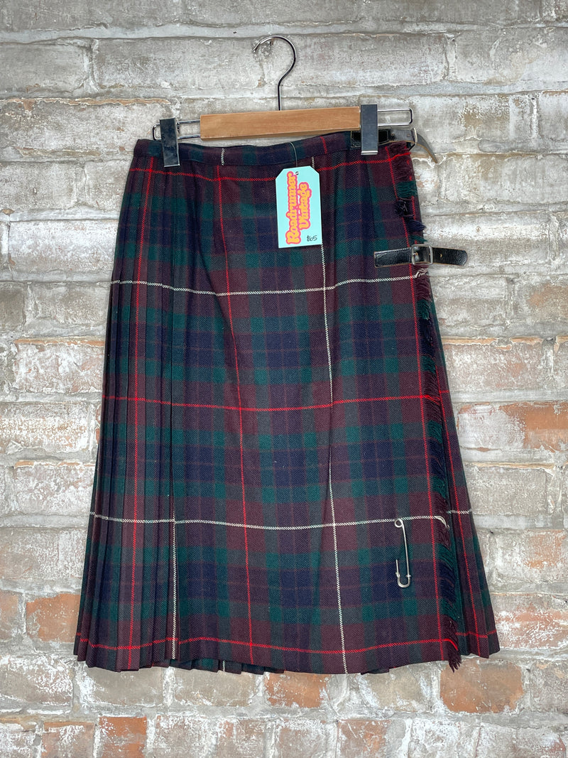 (RR1113) Vintage Plaid Skirt
