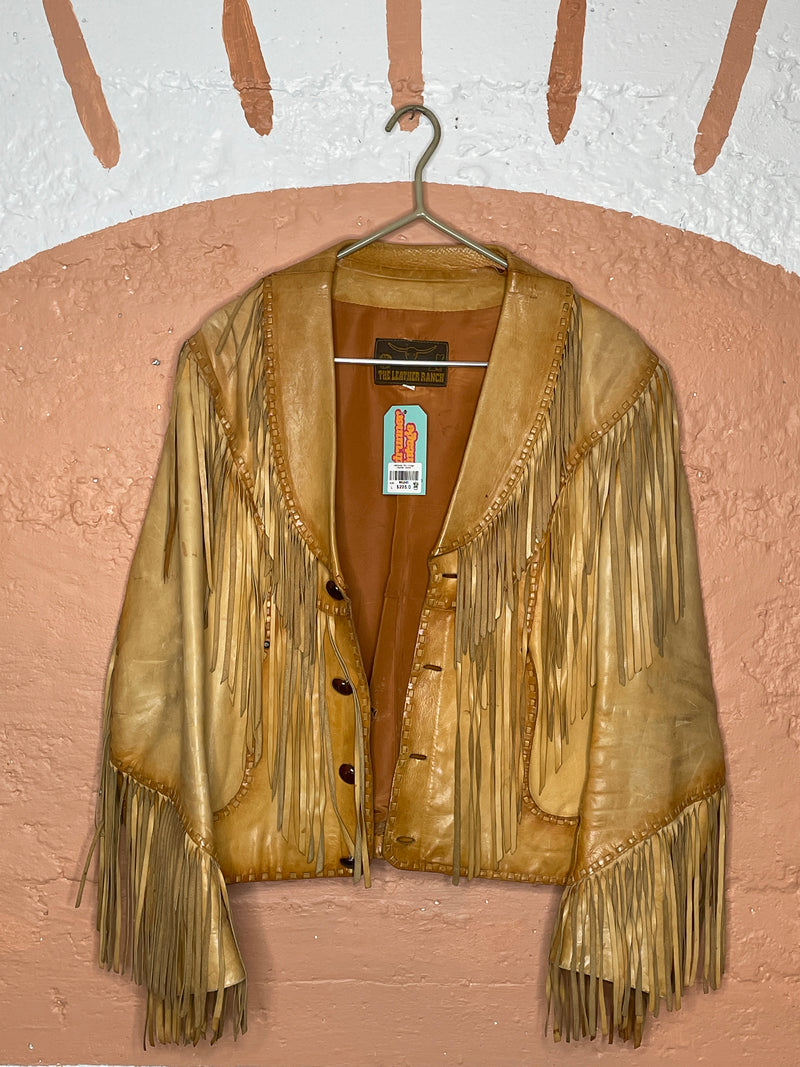 (RR1240) 70's Fringe Leather Jacket