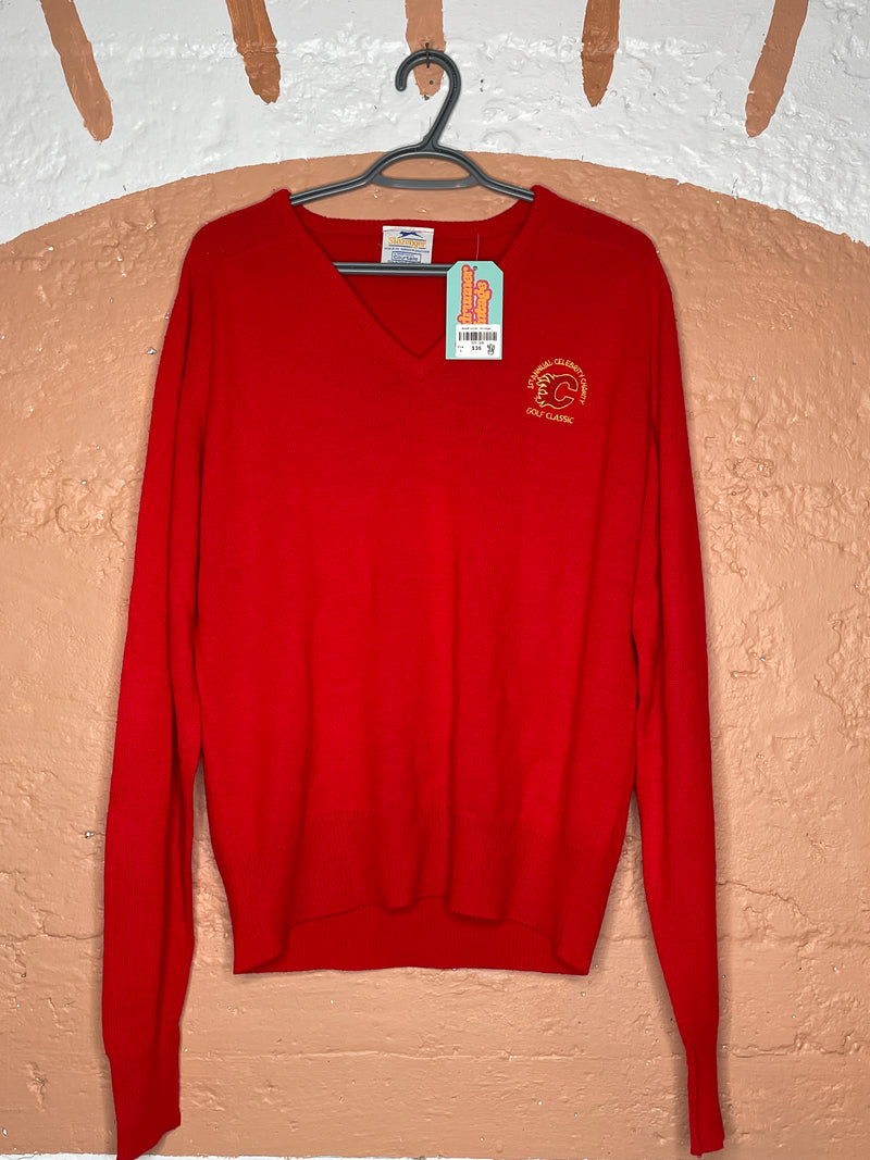 (RR1308) Flames "1st Annual Celebrity Charity Classic" Golf V-neck Sweater