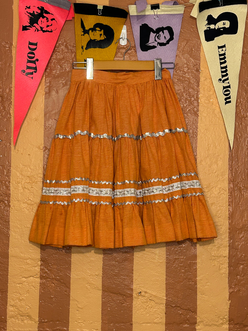 (RR1659) Orange Square Dance Skirt