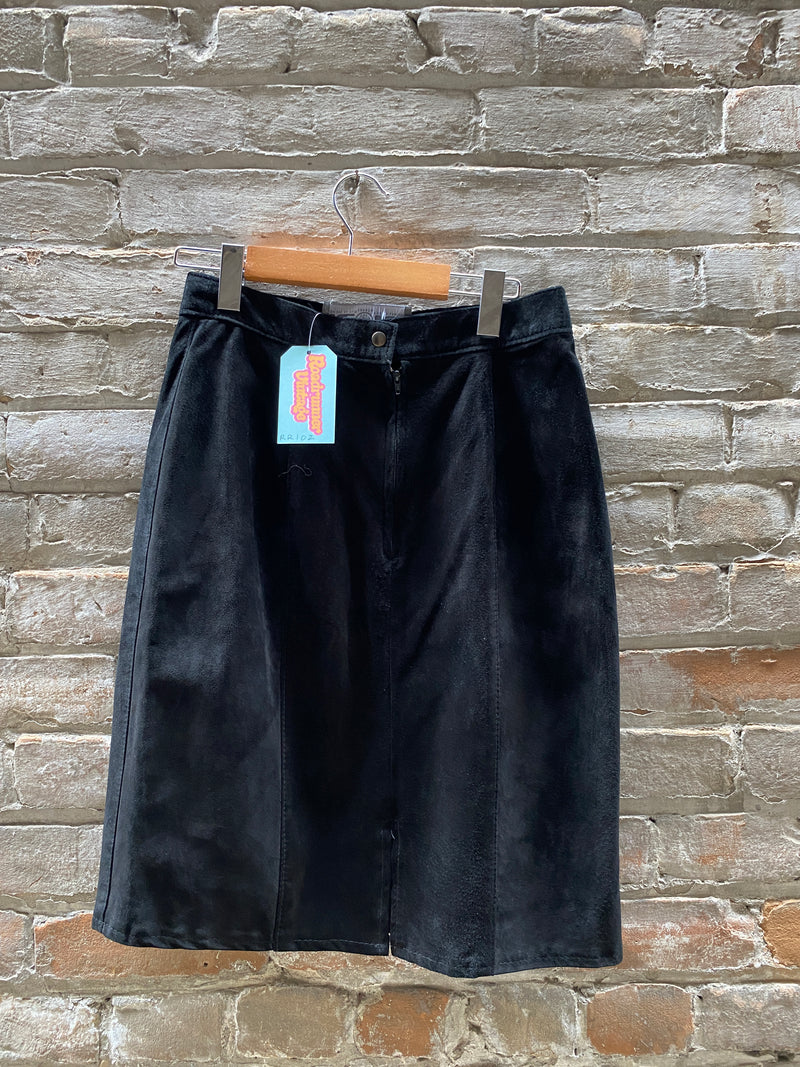 (RR102) Black Suede Skirt