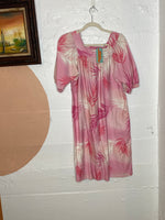 (RR860) Pink floral Hawaiian dress by "Polynesian Casual"