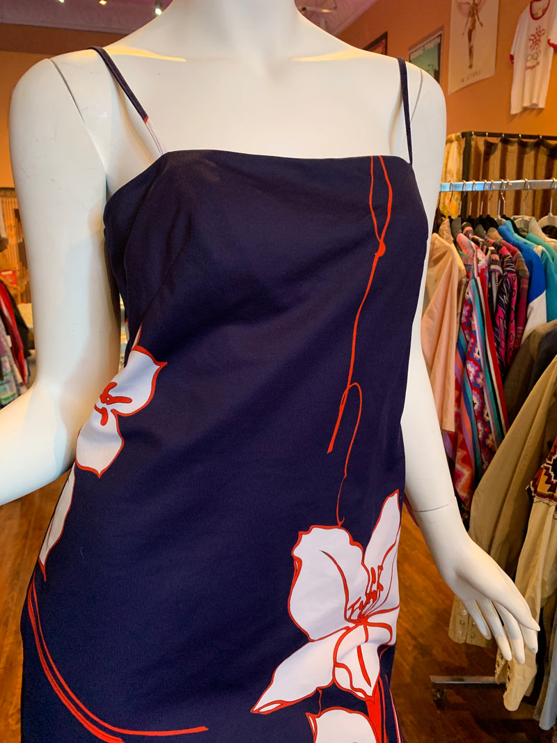(AP007) 70's Floral "Malhini" Hawaiin Dress